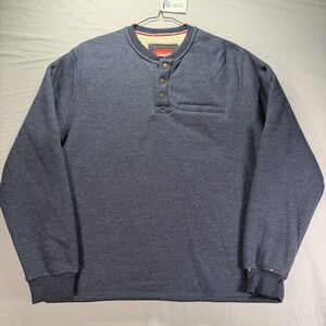 Coleman Sweatshirt Mens Large Blue Camo Thermal Henley Sherpa Fleece Outdoor